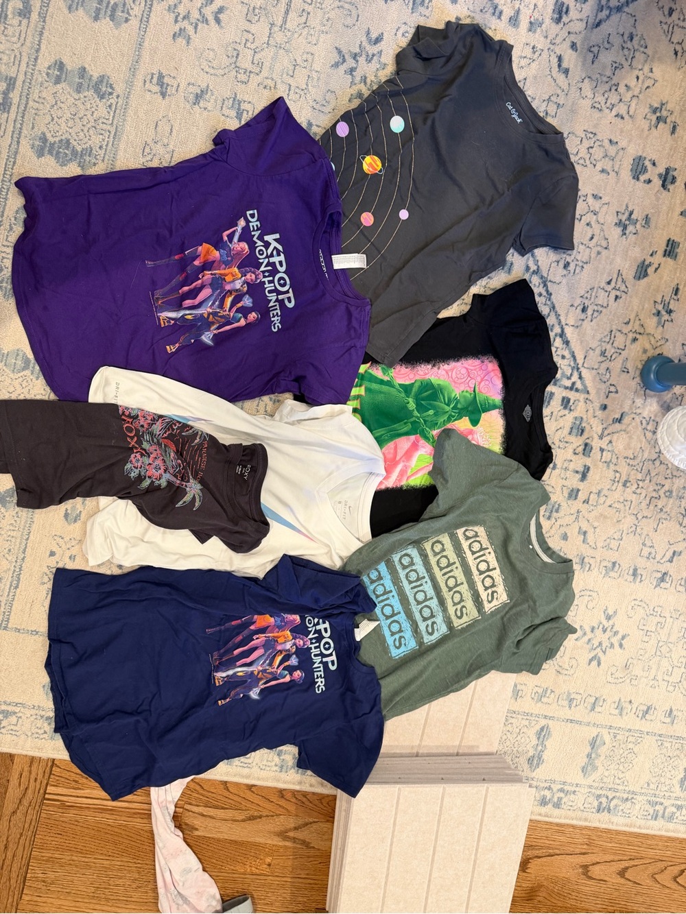 Kids' T-Shirt Lot - adidas, Nike, Kpop, Cat & Jack - Casual Graphic Short Sleeve